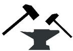 Логотип Два кузнеца. КФ ООО Бумпром Художественная ковка. Производство (услуги) в Харькове